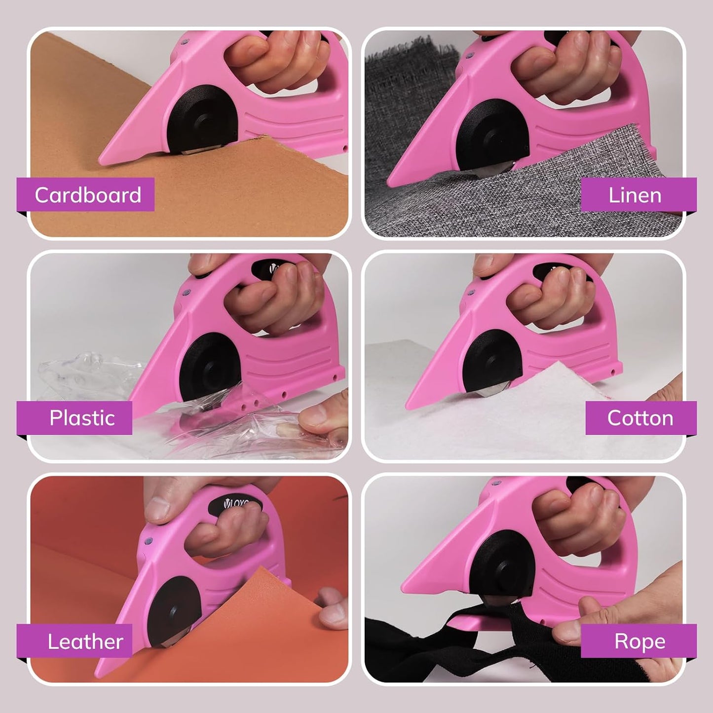 VLOXO 4V Cordless Electric Rotary Scissors with Safety Lock Rechargeable Rotary Cutter for Fabric Cardboard Leather Canvas Paper