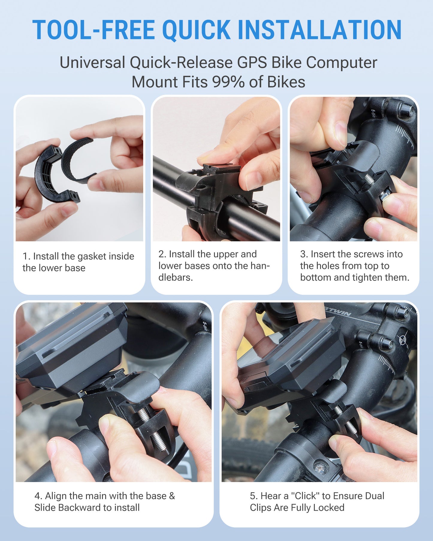 VLOXO 3-in-1 GPS Wireless Bike Speedometer Installation Guide