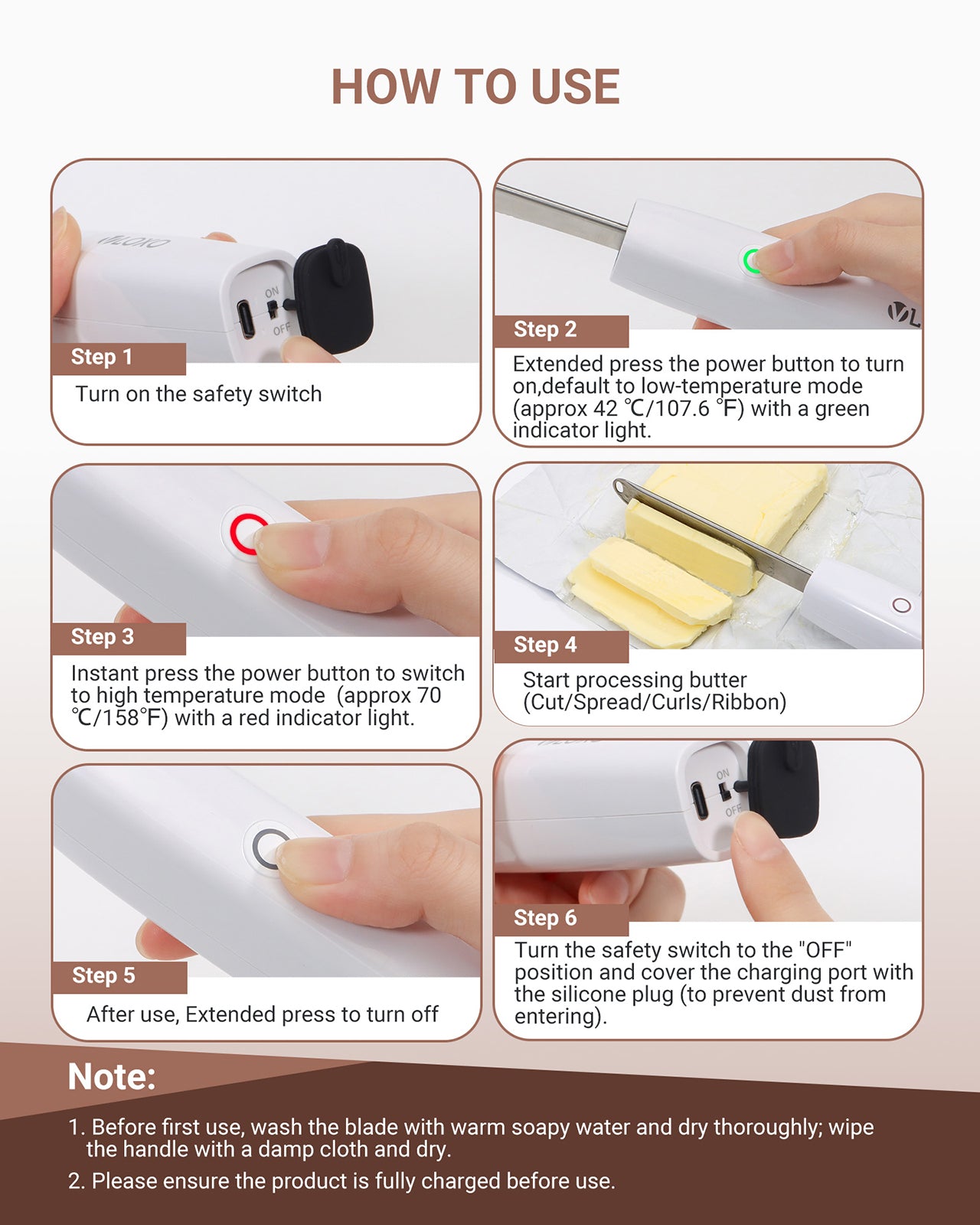 VLOXO Heated Butter Knife