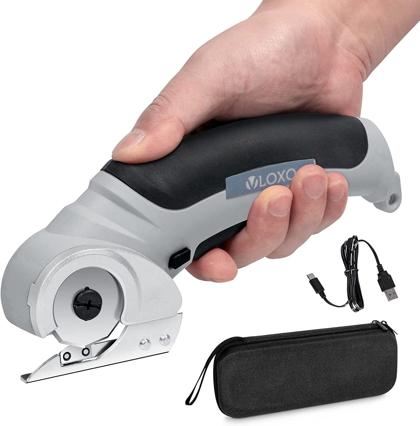 VLOXO Cordless Electric Scissors with Safety Lock Rechargeable Muti-Cutting Tools For Leather Cloth Cardboard Carpet Felts ect.