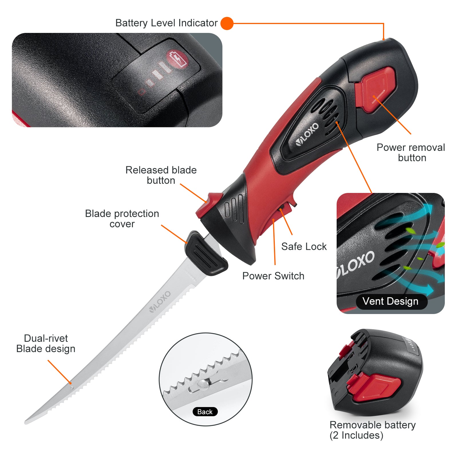 VLOXO Electric Fish Fillet Knife