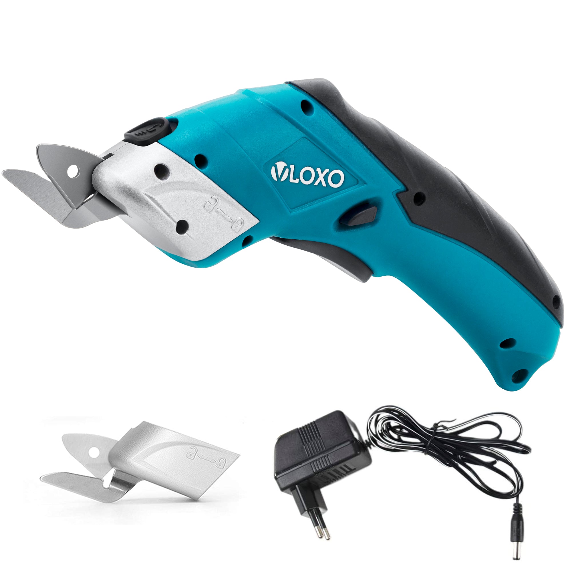 VLOXO Electric Fillet Knife with 4 Ti-Nitride S.S. Coated Non-Stick Bl