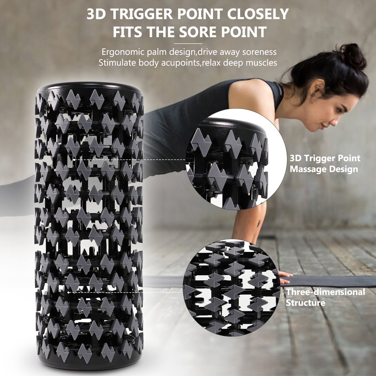 VLOXO Foam Roller Collapsible High Intensity Foam Back Roller
