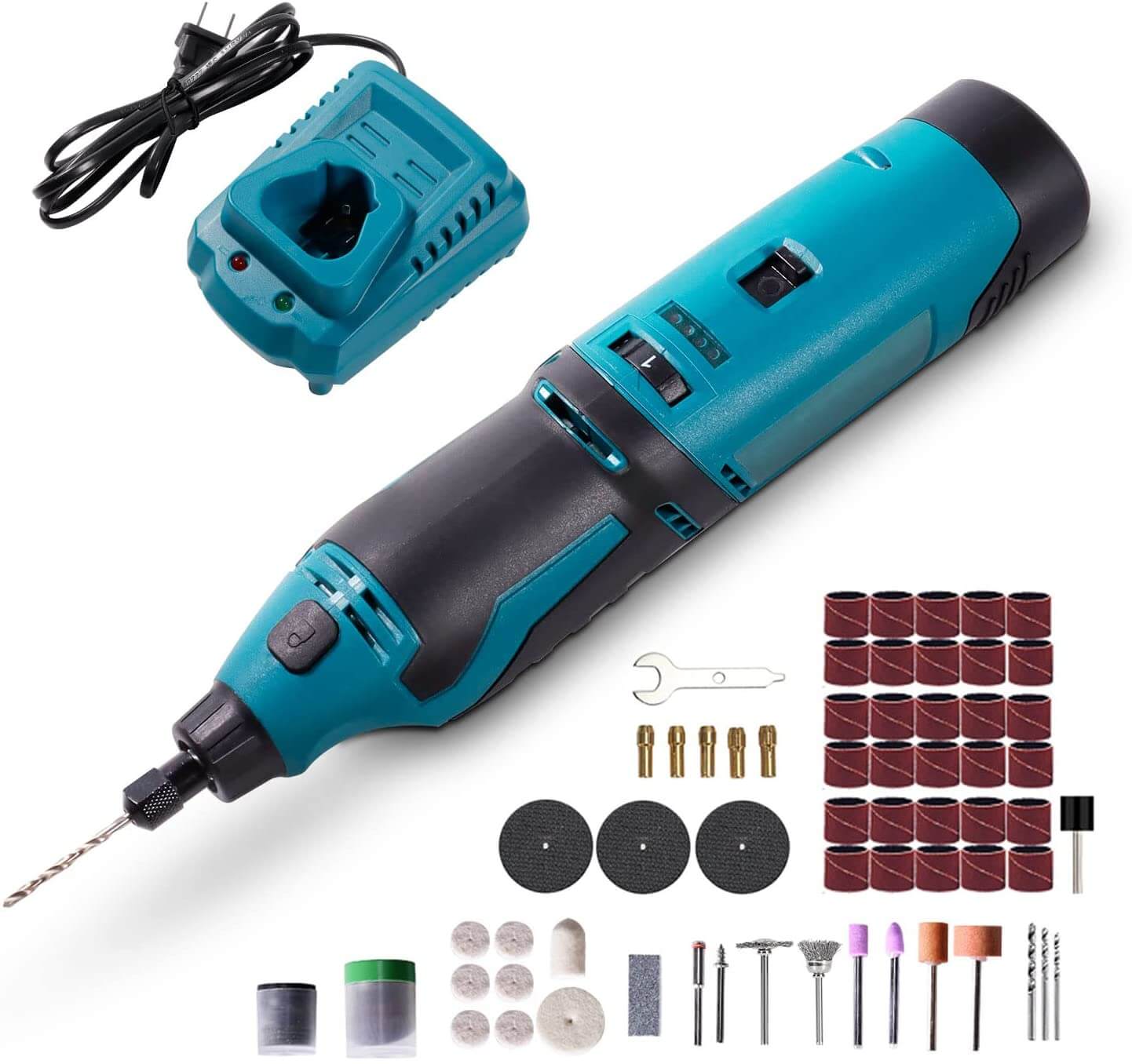 VLOXO Cordless Rotary Tool With 93 Accessories Variable Speed Electric  Drill Set