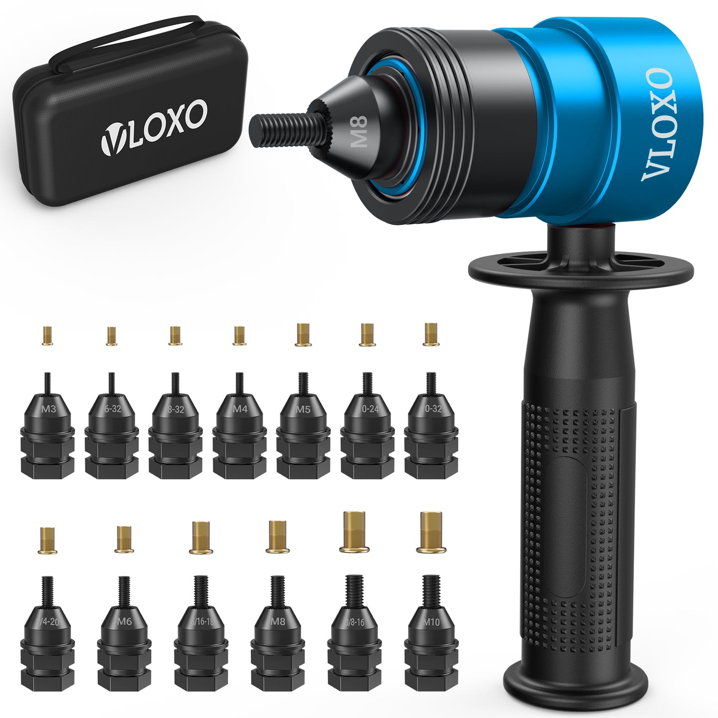 VLOXO Rivet Nut Drill Adapter Kit Blue