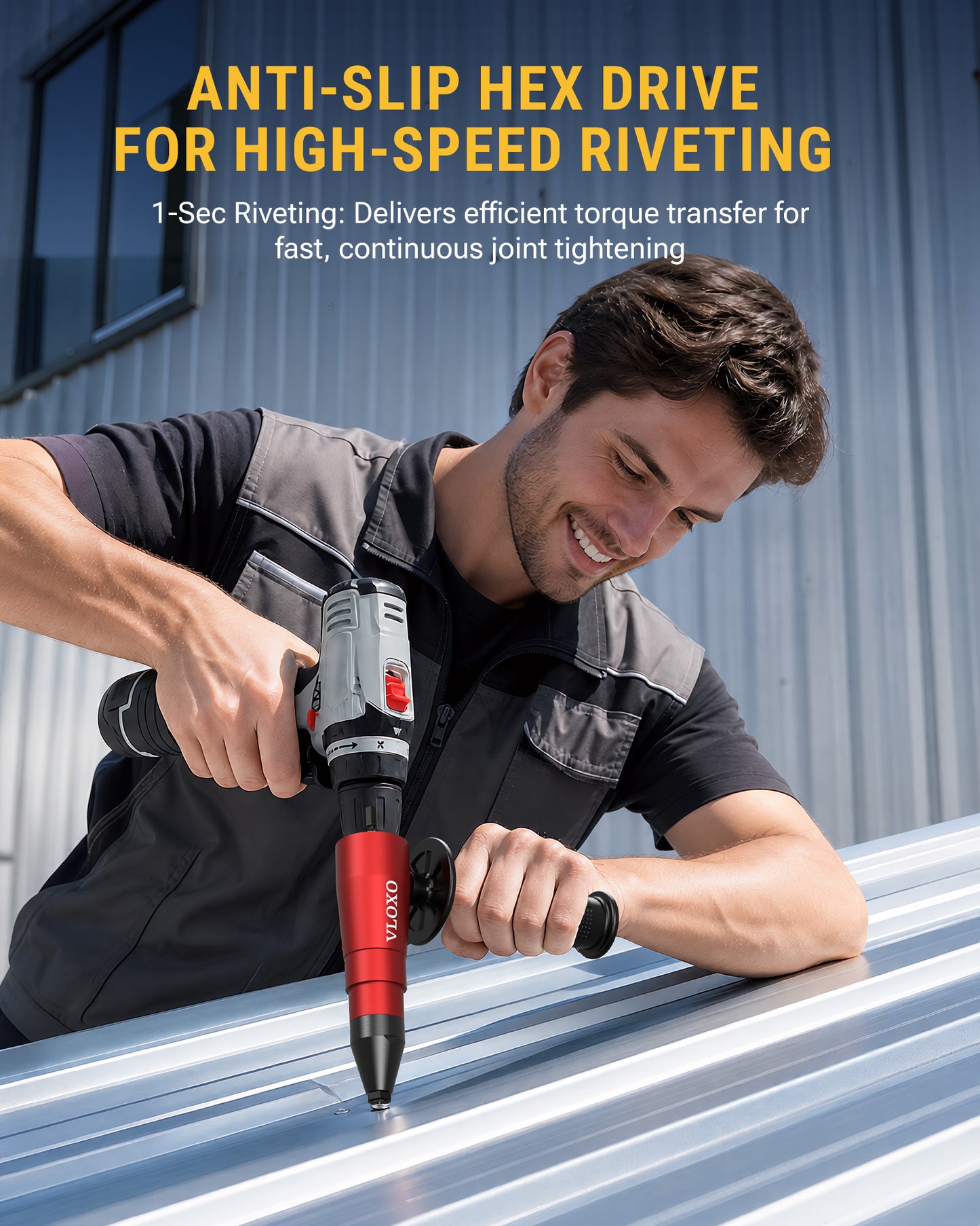 VLOXO Rivet Gun Adapter for Drill Kit Application