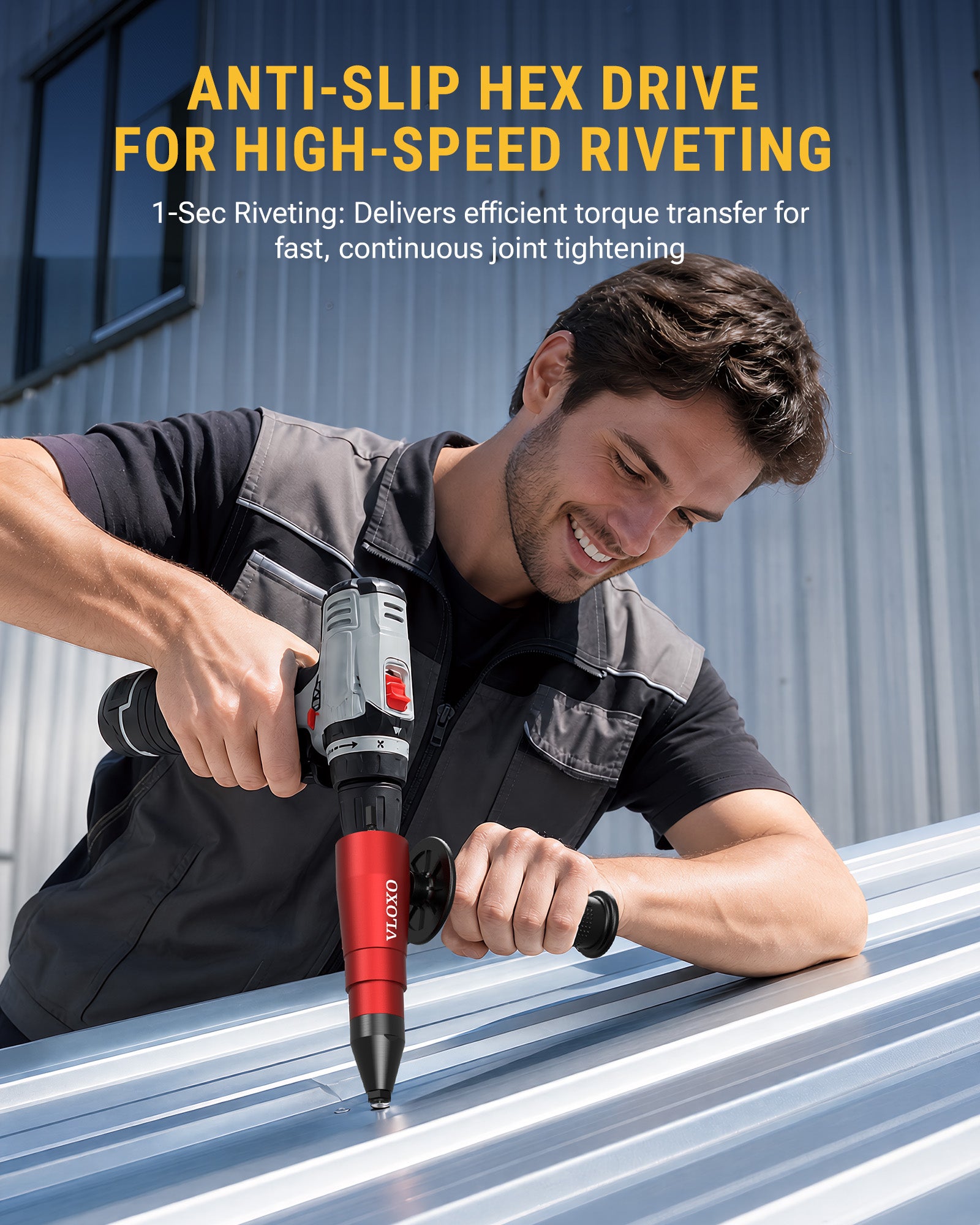 VLOXO Rivet Gun Adapter for Drill Kit Application