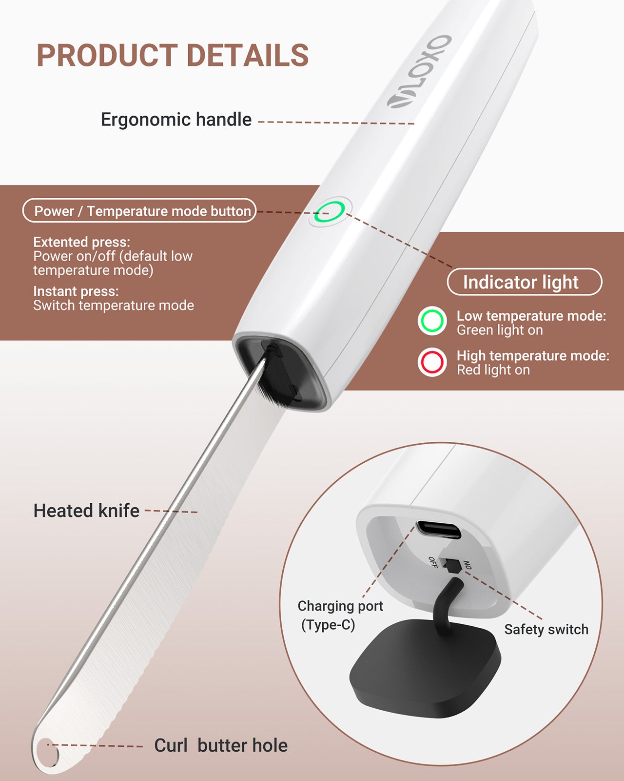 VLOXO Heated Butter Knife 