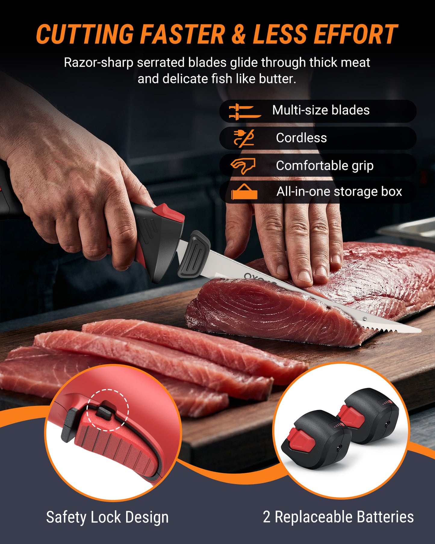 VLOXO Cordless Electric Fillet Knife Highlight