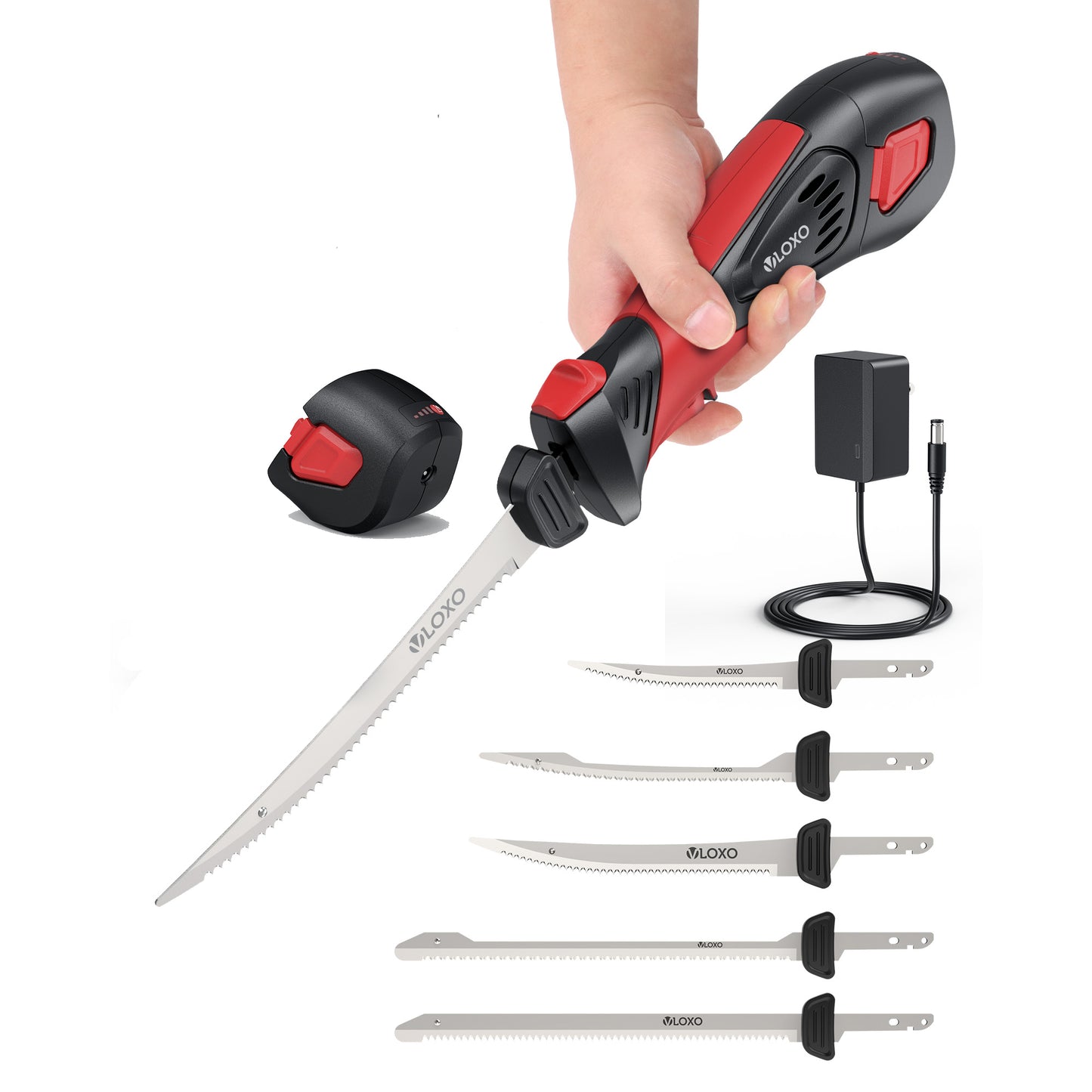 VLOXO Cordless Electric Fillet Knife for Fish with 5 Blades