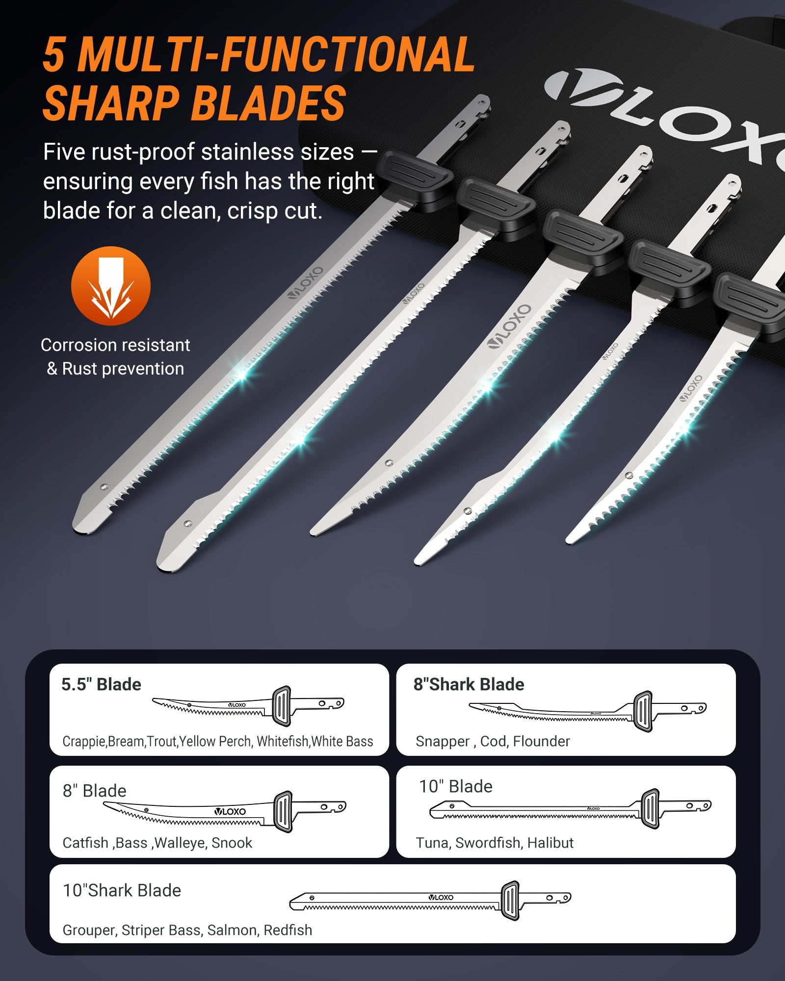 VLOXO Cordless Electric Fillet Knife Blade Type
