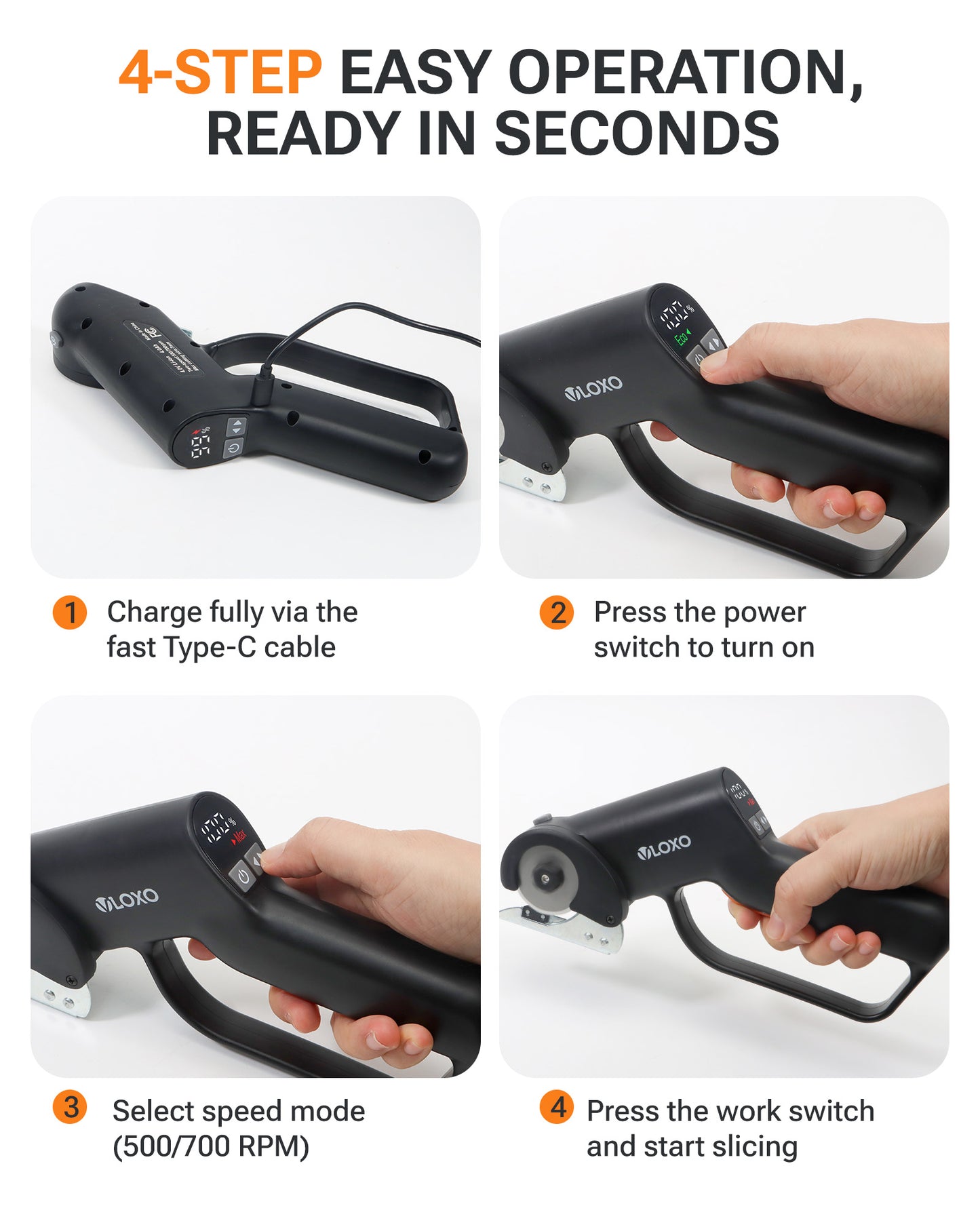 VLOXO 4V Cordless Electric Scissors Using Guide 