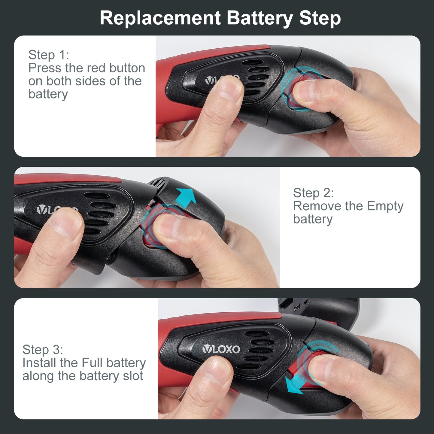  VLOXO EK24 Cordless Electric Fillet Knife Battery Replacement Guide