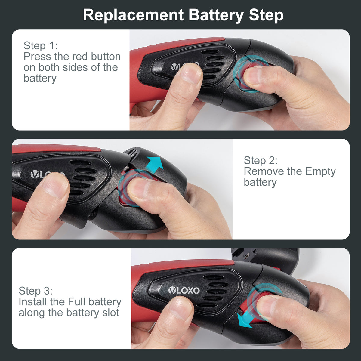  VLOXO EK24 Cordless Electric Fillet Knife Battery Replacement Guide