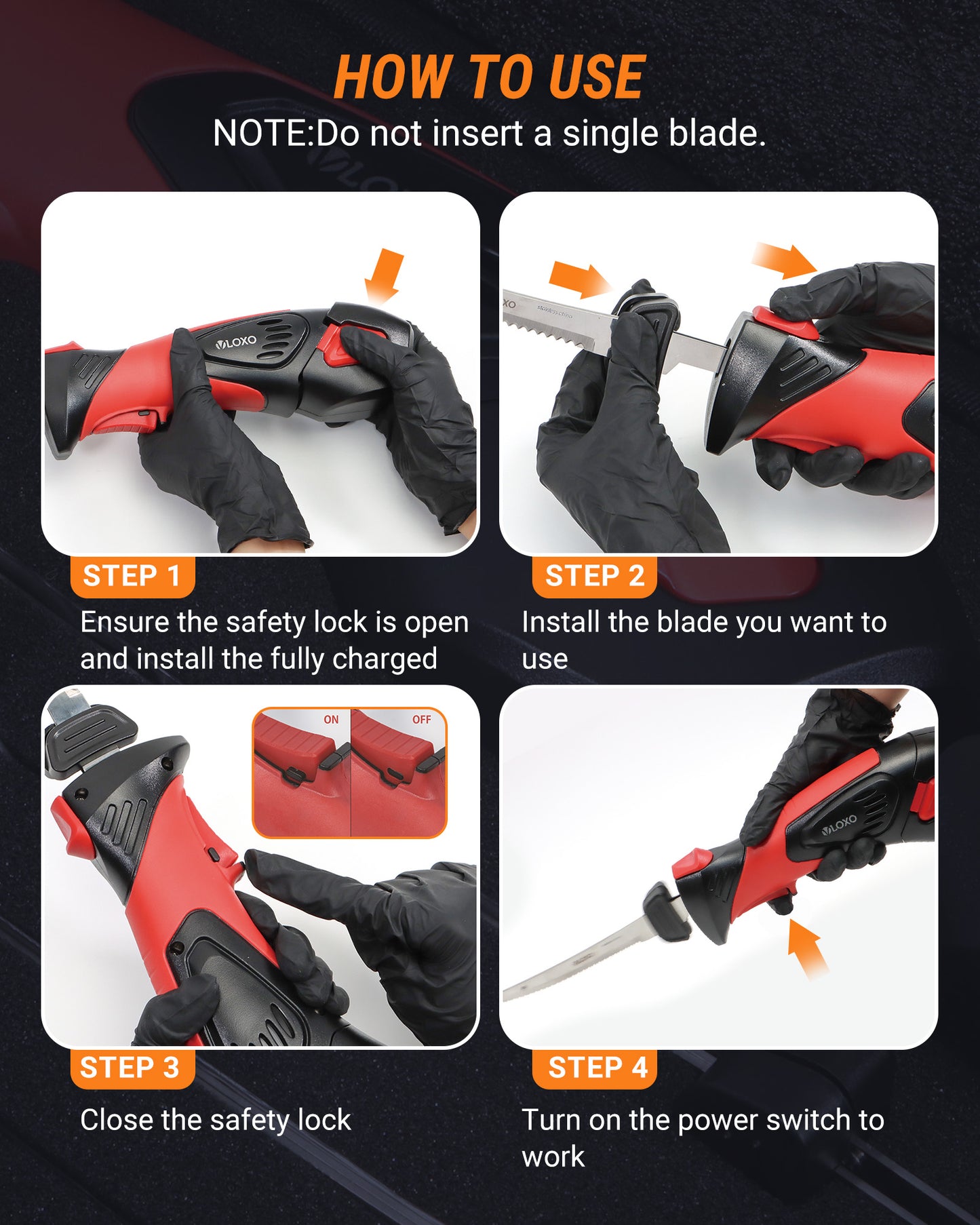 VLOXO Cordless Electric Fillet Knife Using Guide 