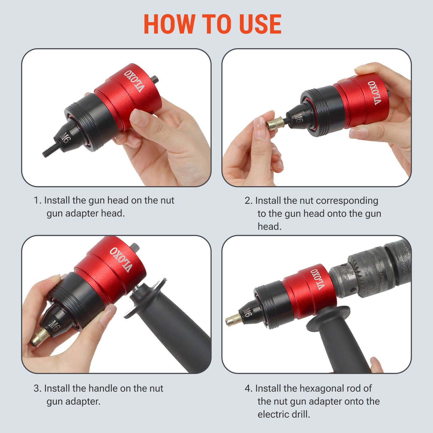 VLOXO Cordless Rivet Gun Using Guide
