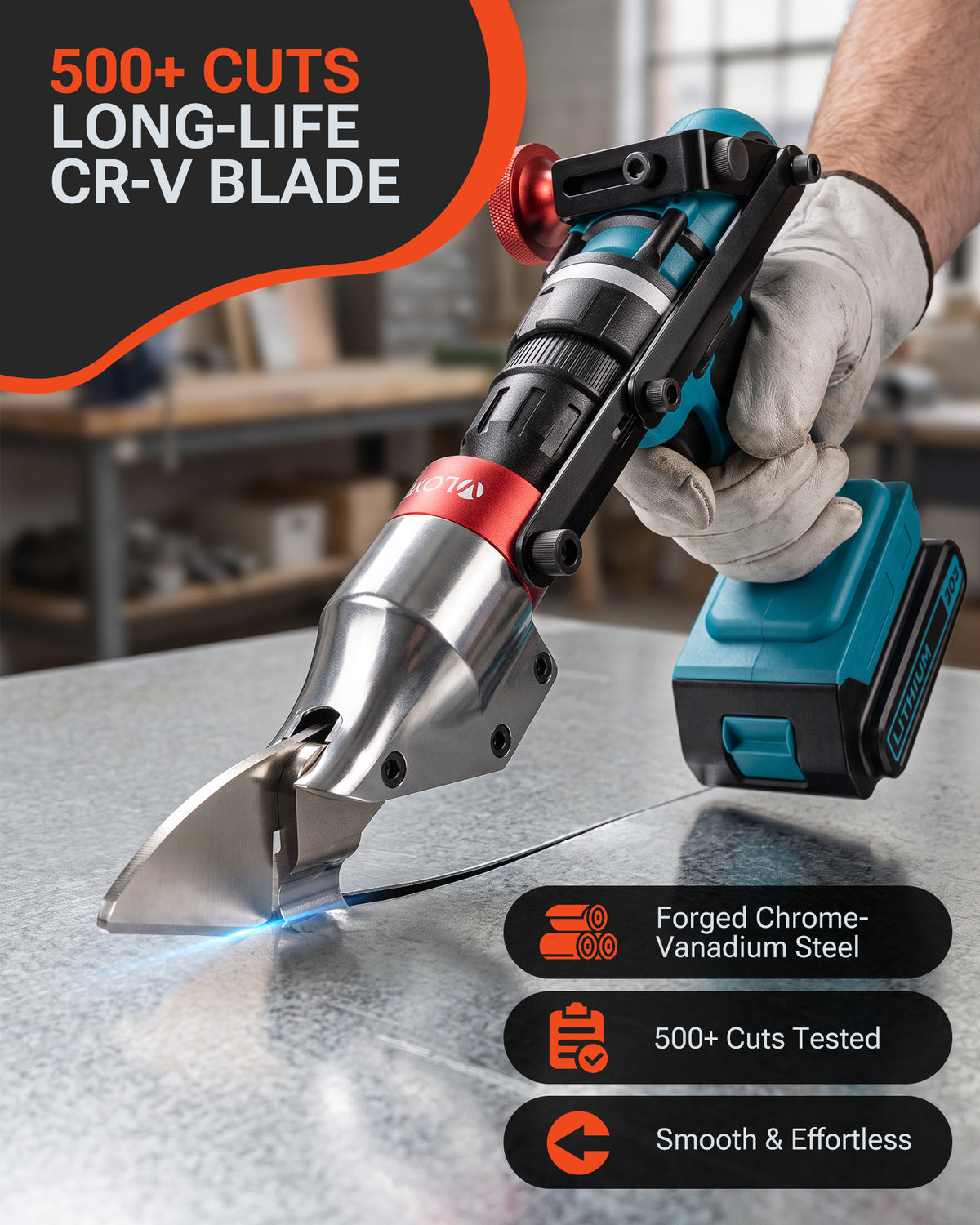 VLOXO Sheet Metal Shears Drill Attachment with Fixing Bracket