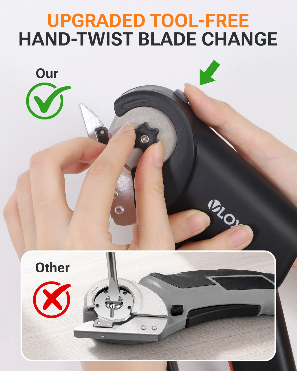 VLOXO 4V Cordless Electric Scissors Blade Replacement Guide 