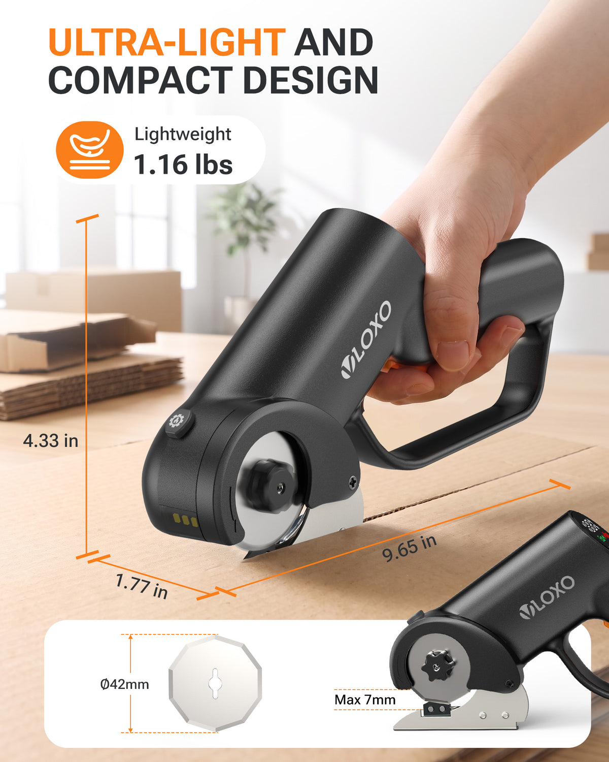 VLOXO 4V Cordless Electric Scissors Design