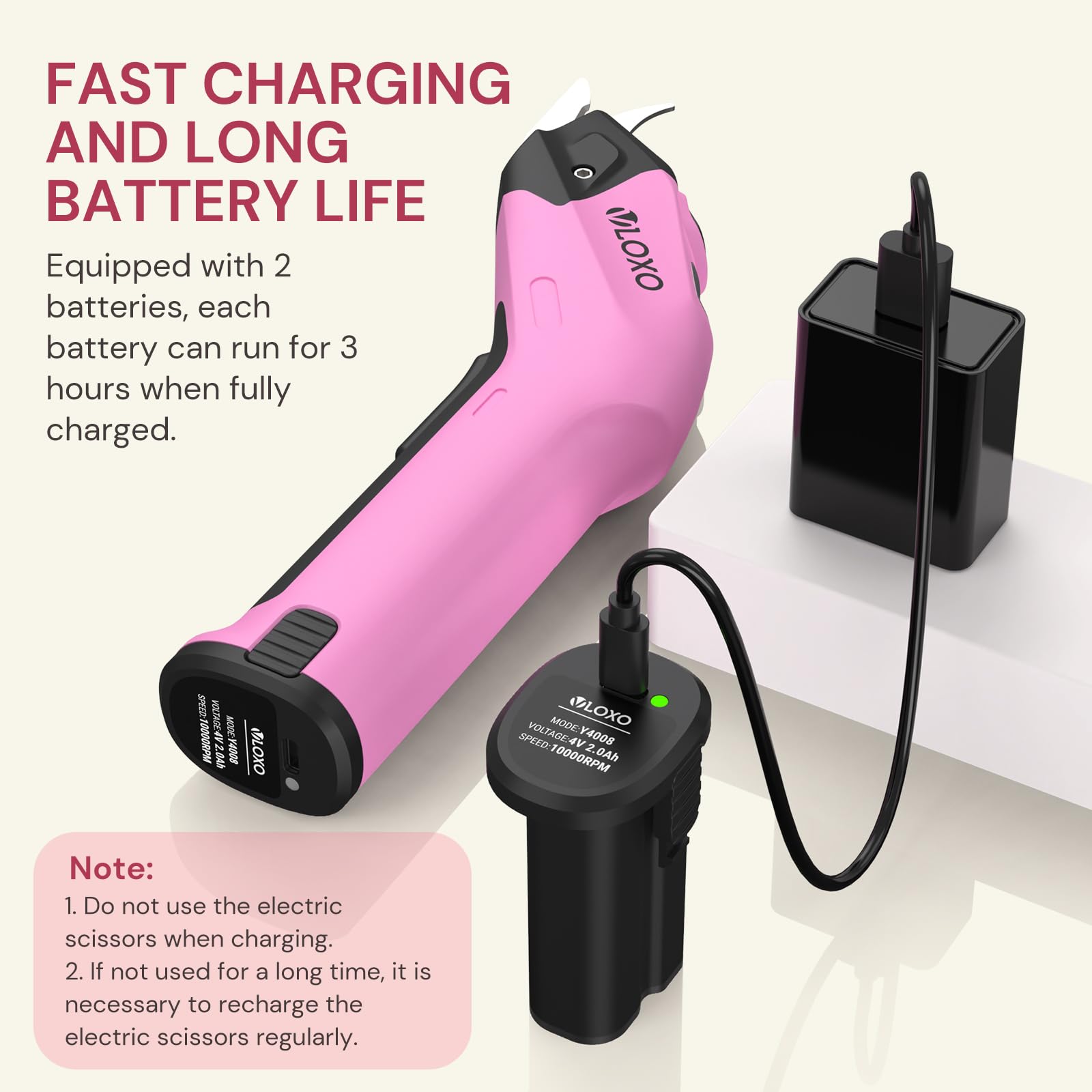 VLOXO Y4008 4V Cordless Electric Scissors