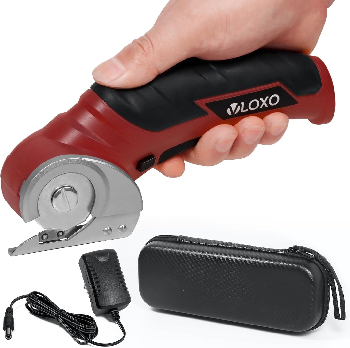 VLOXO Cordless Electric Scissors with Safety Lock Rechargeable Muti-Cutting Tools For Leather Cloth Cardboard Carpet Felts ect.