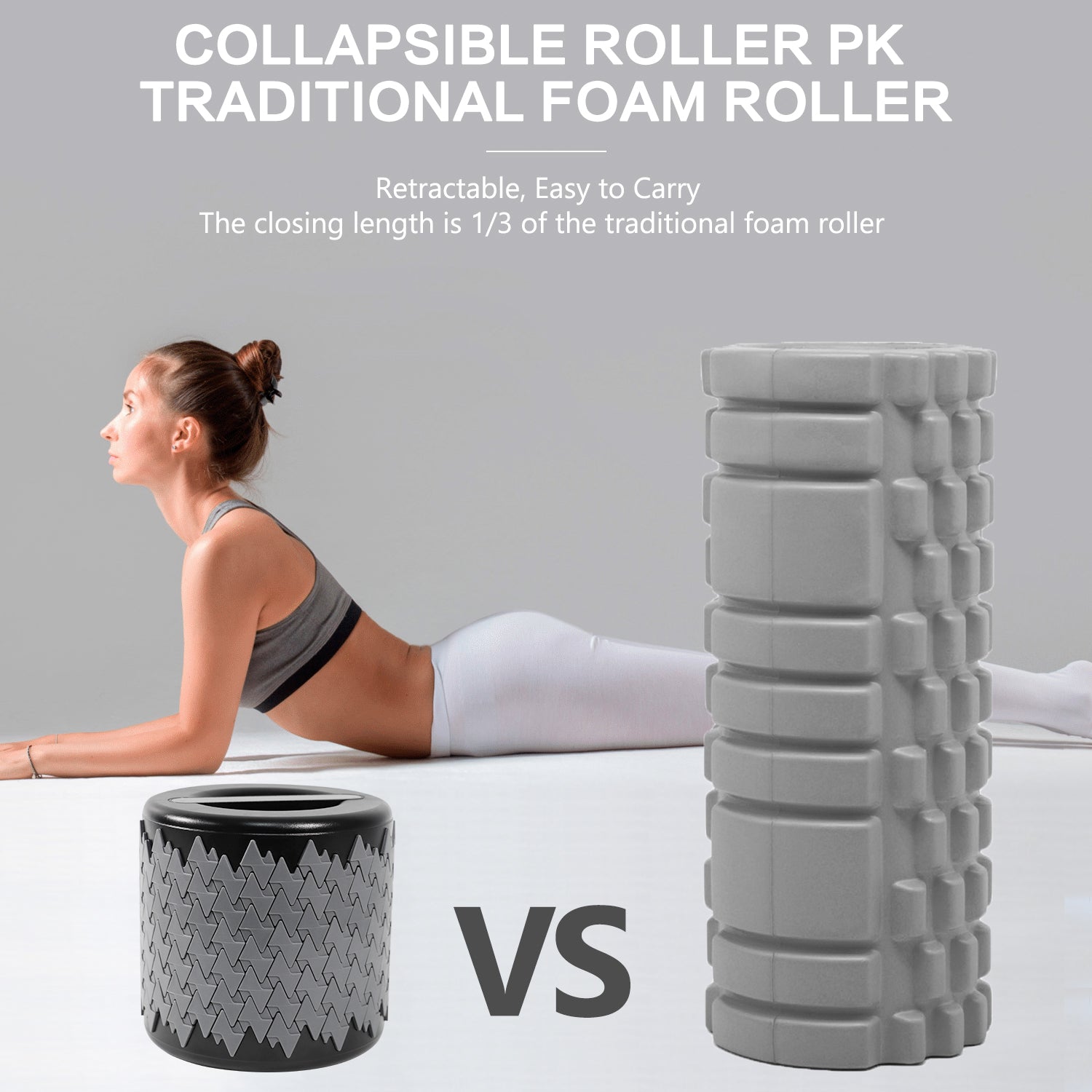 VLOXO Foam Roller Collapsible High Intensity Foam Back Roller