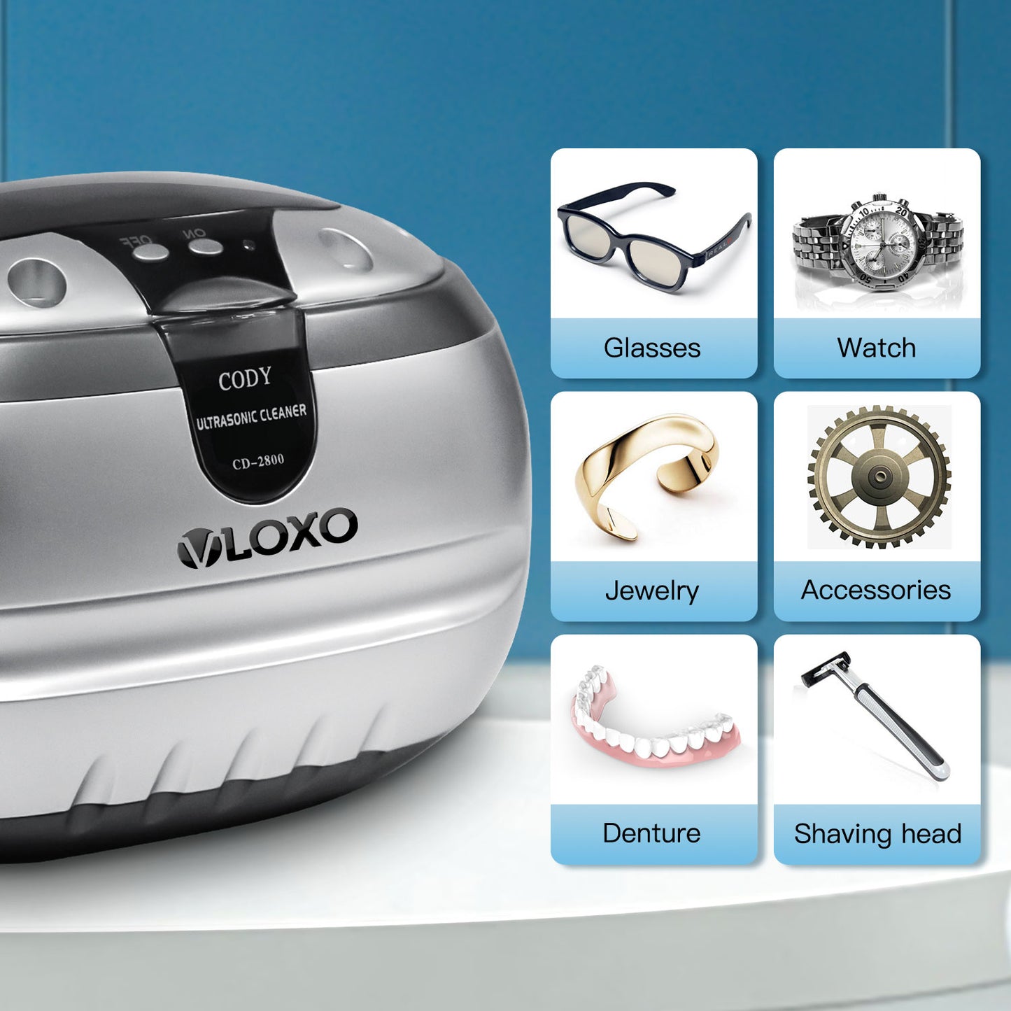 VLOXO CD-2800 Ultrasonic Jewelry Cleaner