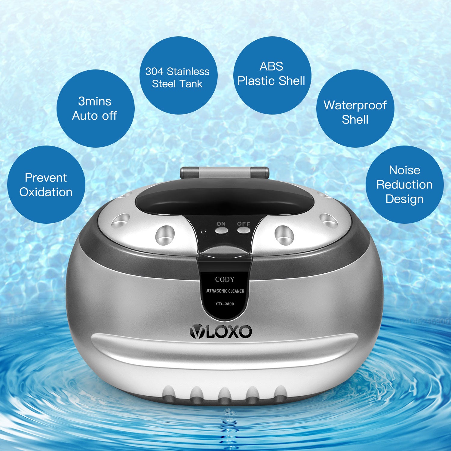 VLOXO CD-2800 Ultrasonic Jewelry Cleaner
