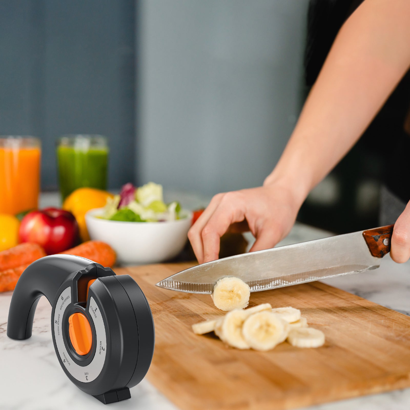 Kitchen Food Cutter- Kitchen Scissors 6 in 1 - Knife Sharpener and
