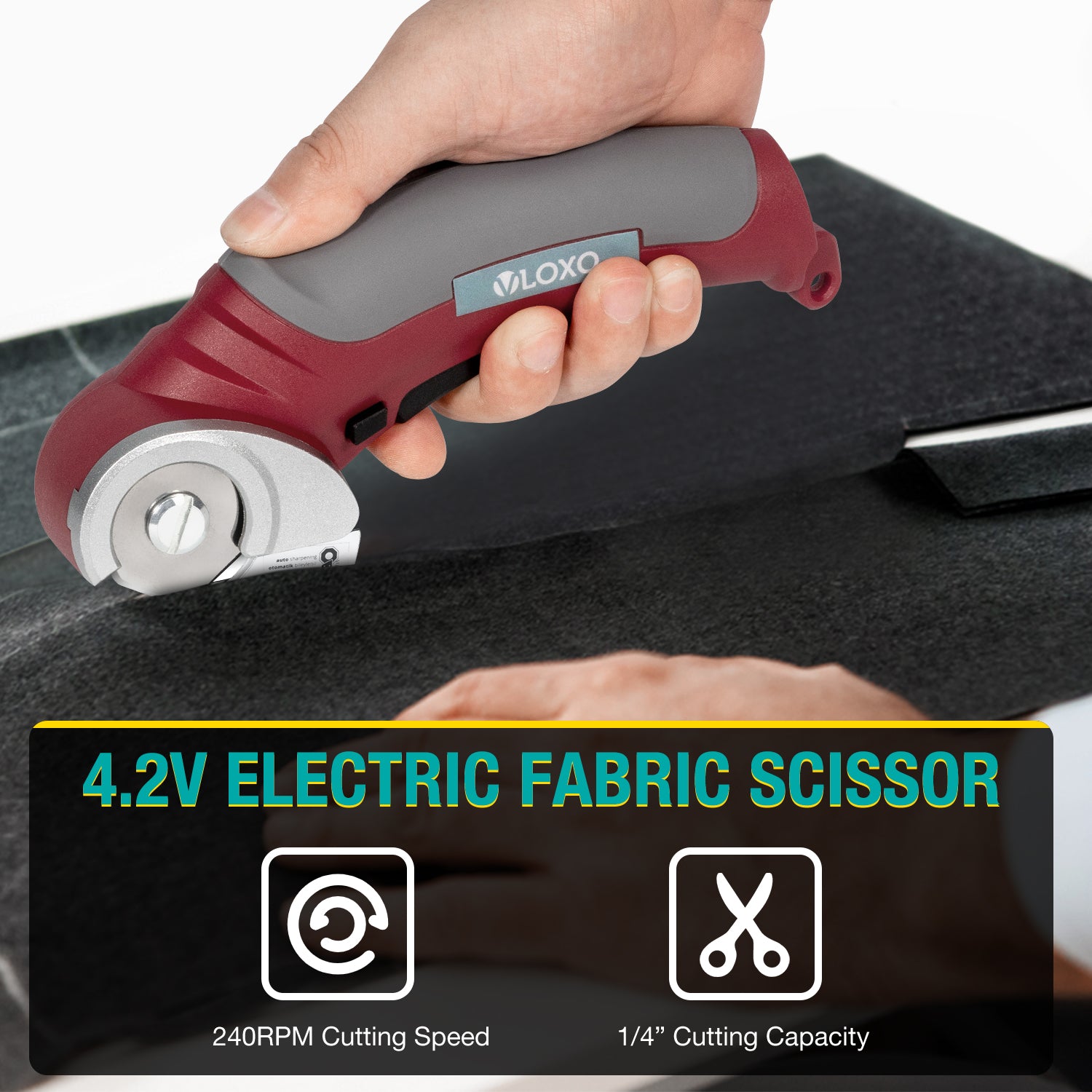VLOXO Cordless Electric Scissors with Safety Lock Rechargeable Muti-Cutting  Tools For Leather Cloth Cardboard Carpet Felts ect.