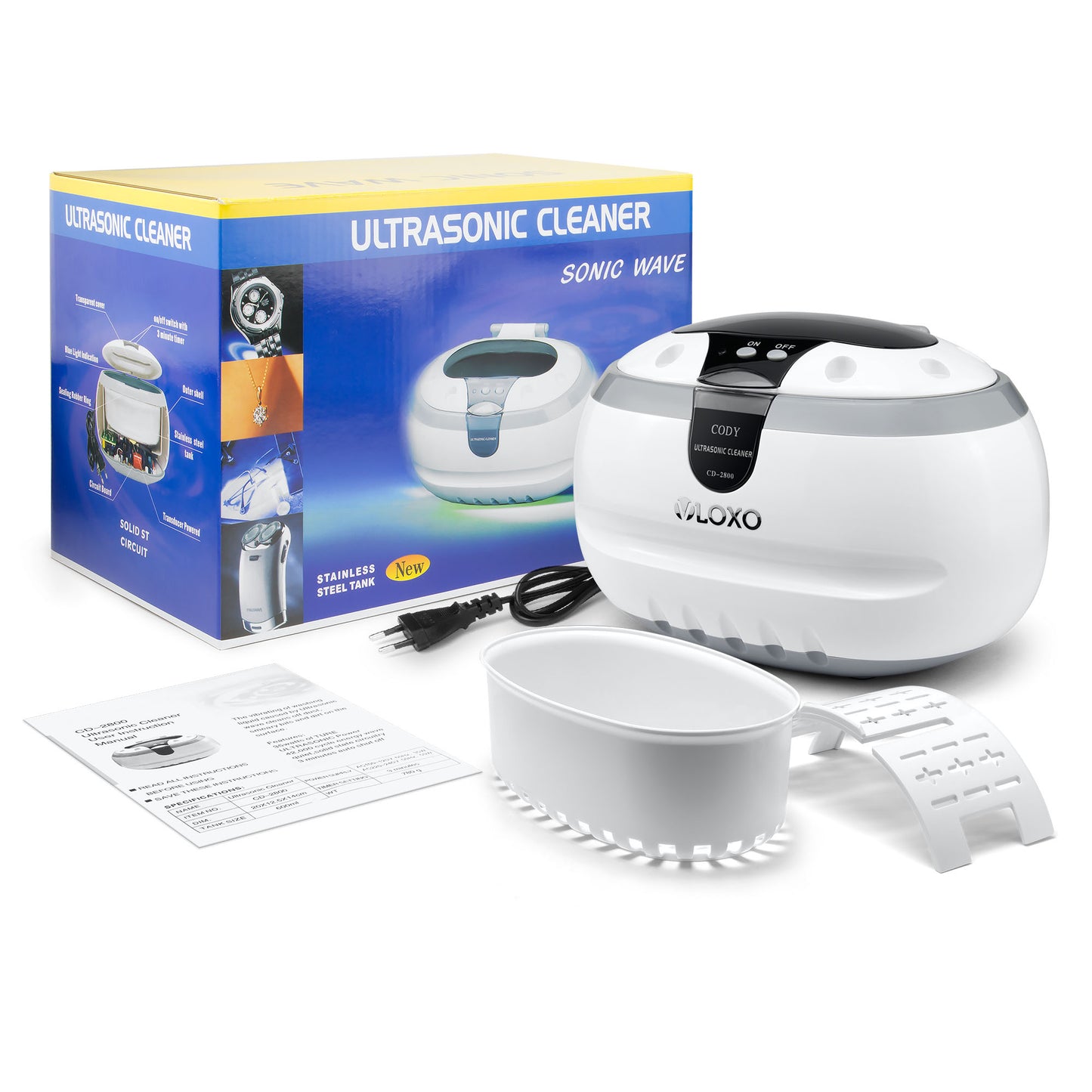 VLOXO CD-2800 Ultrasonic Jewelry Cleaner